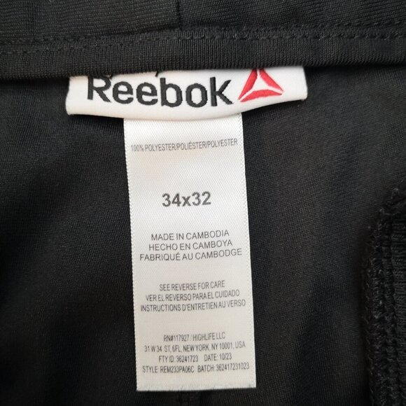 Reebok Men's Size 34/32 Zipper & Button Closure Black Pants - Picture 4 of 11